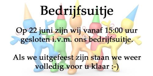 aankoninging bedrijfsuitje site