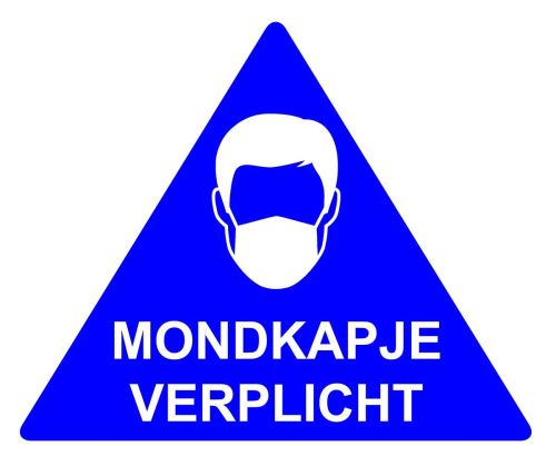 Afbeelding: mondkapje verplicht sticker